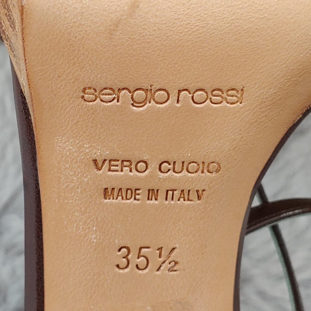 SERGIO ROSSI Platform Leather Heels - Picture 8 of 11